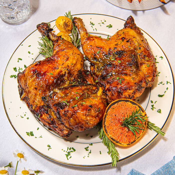 Whole Roasted Apricot & Rosemary Chicken
