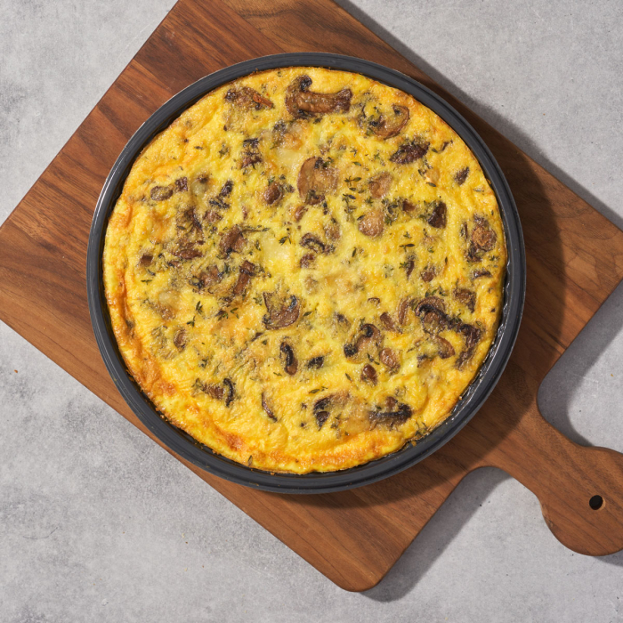 Crustless Wild Mushroom & Goat Cheese Quiche
