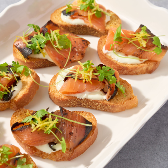 Pastrami Smoked Salmon Crostini